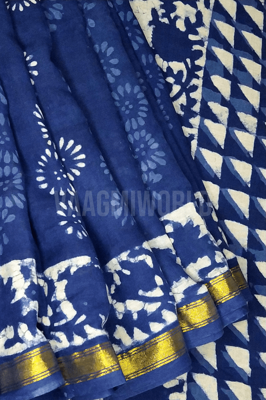 Handblock Print Mul Cotton Saree