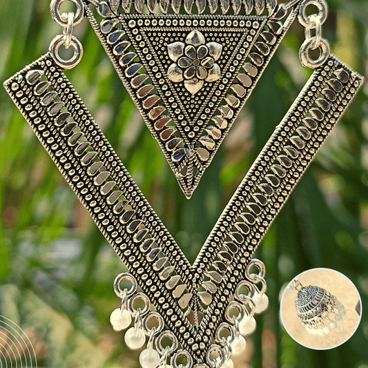 Vaagmi World EKAJAA Silver Oxidized Jhumki