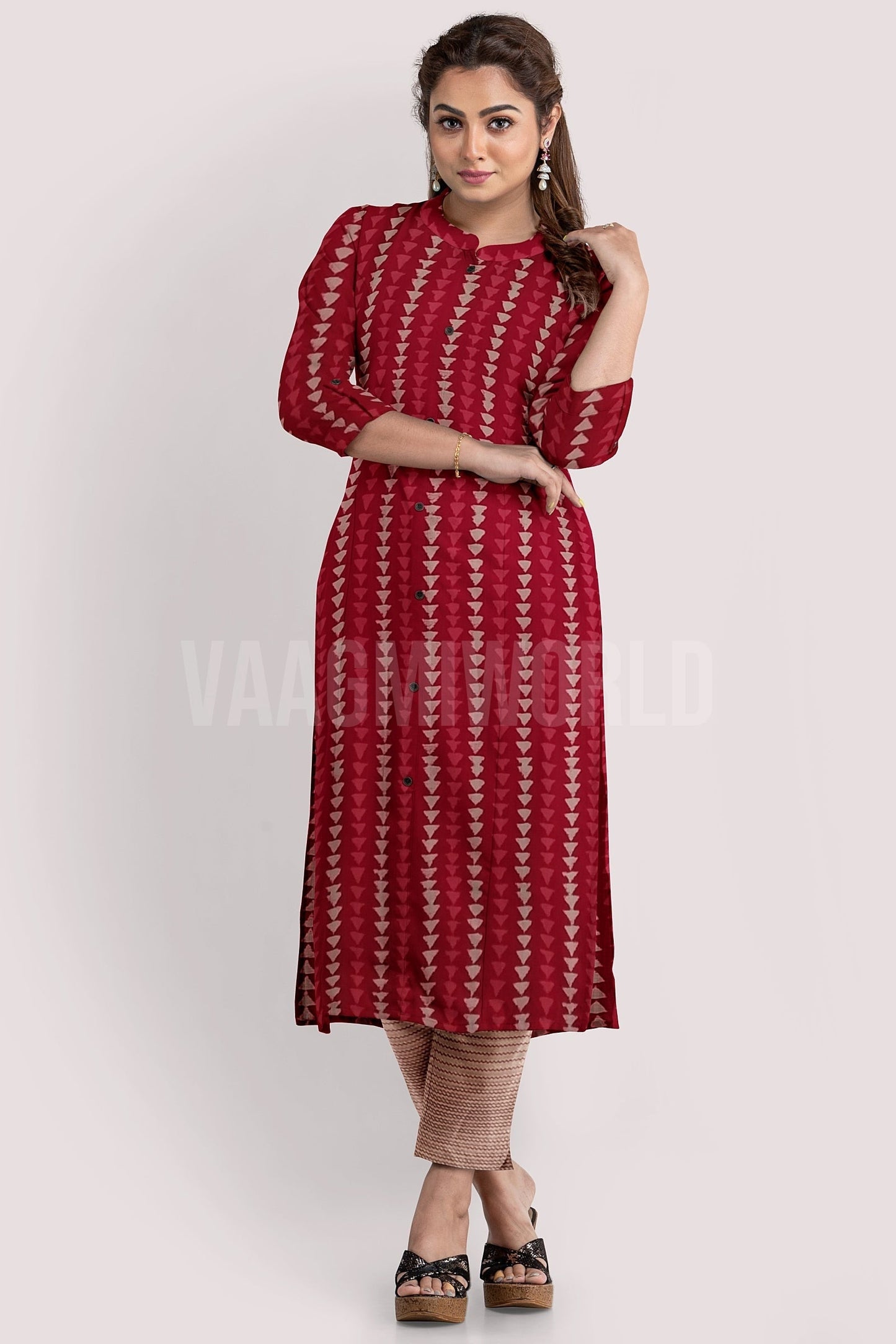 KAAVYA Blockprint Cotton Kurta Fabric