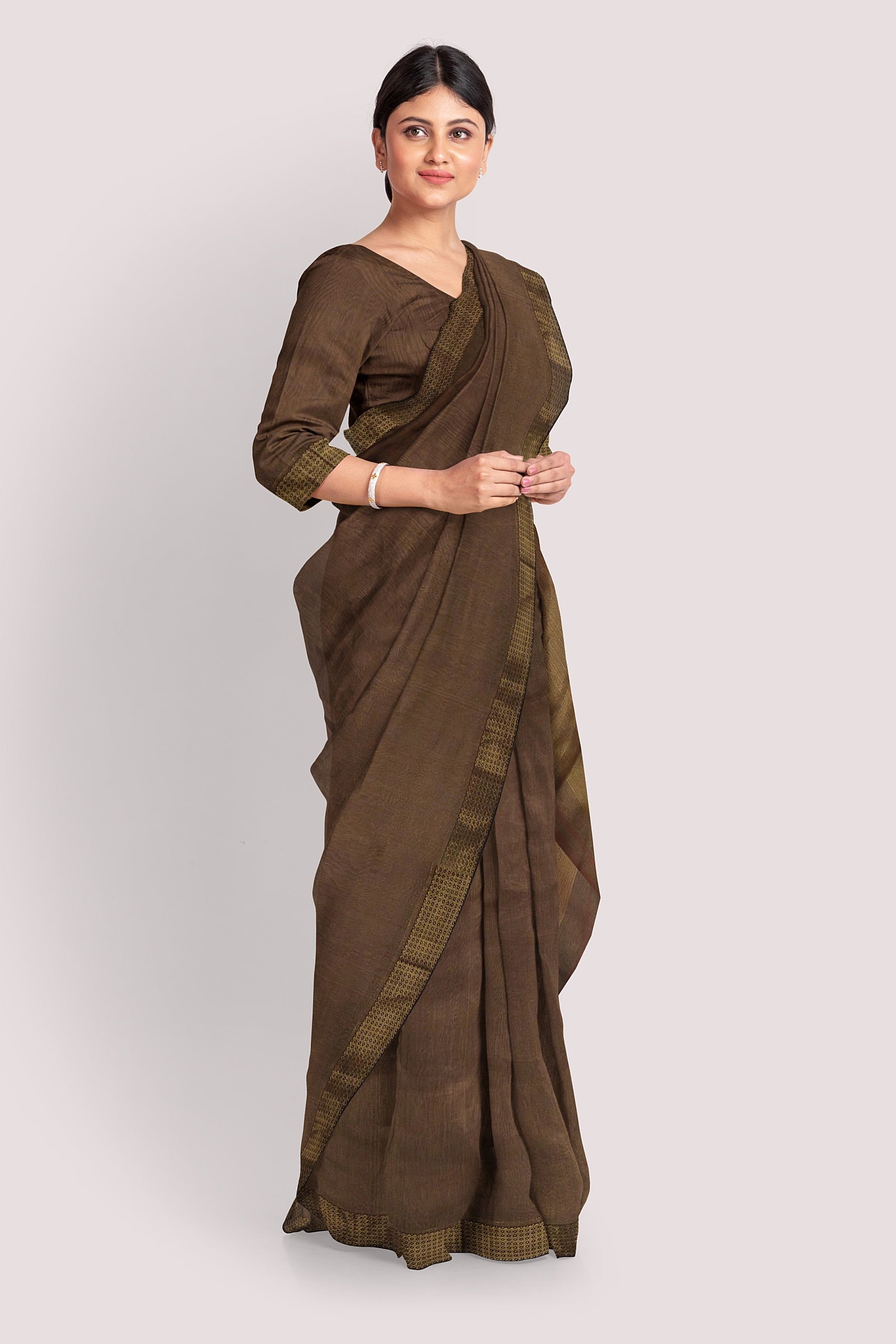 Maheshwari Handloom Silk Cotton Saree - www.indethnic.com