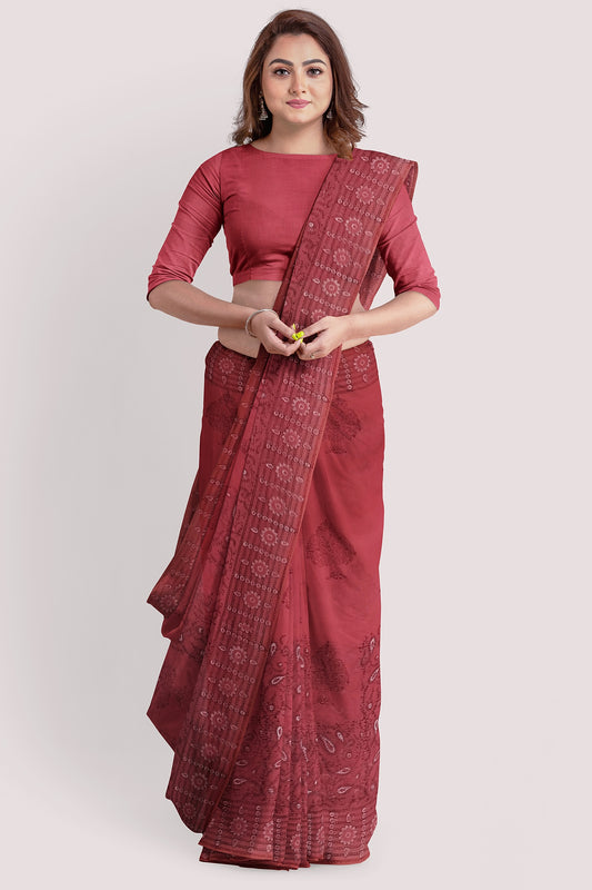 RACHITA Cotton Kota Doria Blockprint Saree