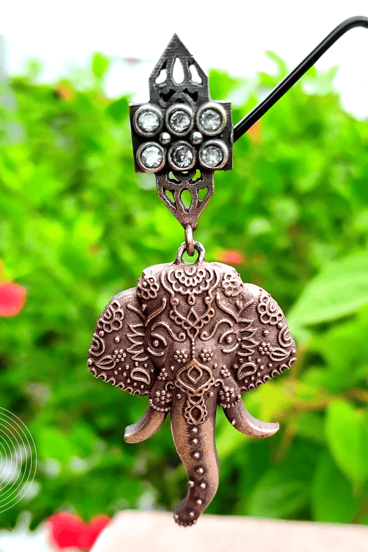 Vinayak Silver Oxidized Jhumka