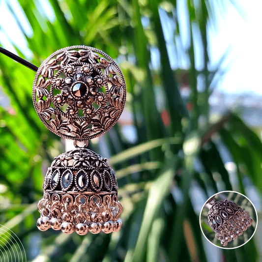 Aadya Silver Oxidized Jhumka Vaagmi World